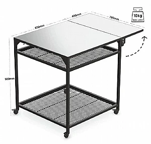 שולחן מקצועי (סטנד) לטאבון 65X70X90 ס''מ Carne - צבע שחור שולחן מקצועי (סטנד) לטאבון 65X70X90 ס''מ Carne - צבע שחור