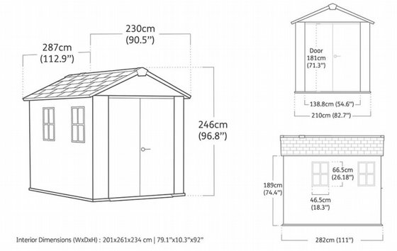 ���� ���� ������ ���� 7.5x9 ���� ���� �������� Keter Newton Skylight