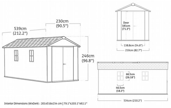 ���� ���� ������ ���� 7.5x17 ���� ���� �������� Keter Newton Skylight