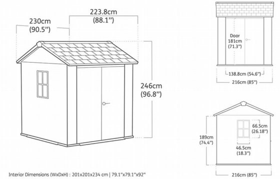 ���� ���� ������ ���� - 7x7.5 ��� ���� �������� Keter Newton Skylight
