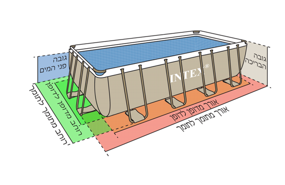 ����� ������ 400X200X122 PRISM �� ����� ����� INTEX PRISM 26790