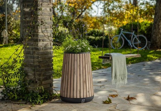 ���� ���� ����� Signature Conical Tall Planter � Pine Brown ���� Keter 