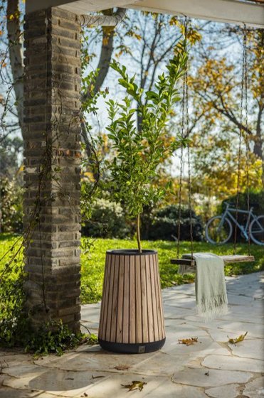 ���� ���� ����� Signature Conical Tall Planter � Pine Brown ���� Keter 