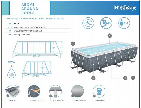 ����� ������ 400X200X100 BESTWAY ��� 56721 ����� Chevron 
