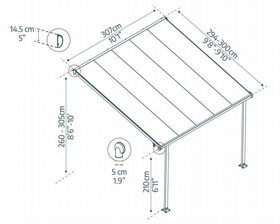 ������ Feria Patio Cover Kit � ���� ���� ������� ����� Twin Wall | Palram Canopia