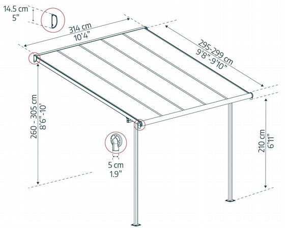 ������ Sierra Patio Cover Kit � ���� ����� ��� ������ ���� Palram Canopia
