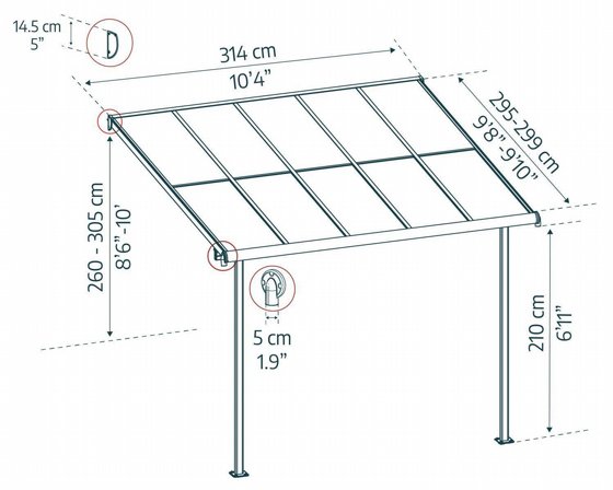 ������ Sierra Cabrio Patio Cover Kit � ���� / ���� ���� Palram Canopia