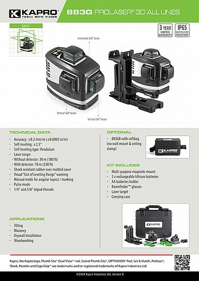 ����� ���� ���� ����� Kapro 883G PROLASER� 3D ALL-LINES 