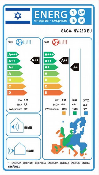 ���� ���� ������ SAGA INV-22 X WIFI EU 18084 BTU/H