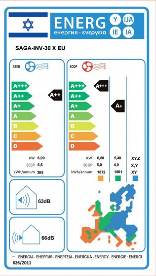 ���� ���� ������ SAGA INV-35 X WIFI EU 27978 BTU/H