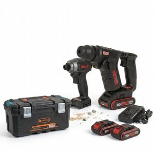 סט פטישון מיני + מברגת אימפקט + 2 סוללות + מטען KRESS 20V 2Ah סט פטישון מיני + מברגת אימפקט + 2 סוללות + מטען KRESS 20V 2Ah