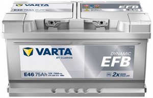 מצבר רכב VARTA 75 אמפר Start-Stop EFB דגם E46 מצבר רכב VARTA 75 אמפר Start-Stop EFB דגם E46